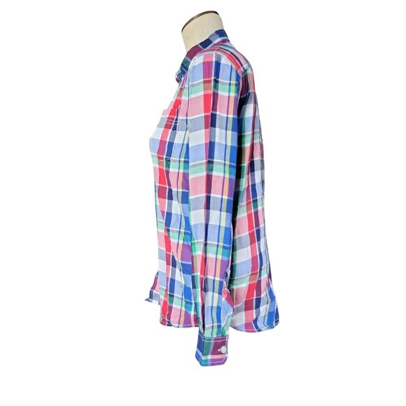 Tommy Hilfiger Plaid Button Up Down Shirt Long Sleeve Youth Large 16/ 18 - Picture 5 of 11